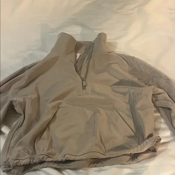 Tan lululemon softstreme Quarter-Zip Pullover size 8 - Picture 1 of 6